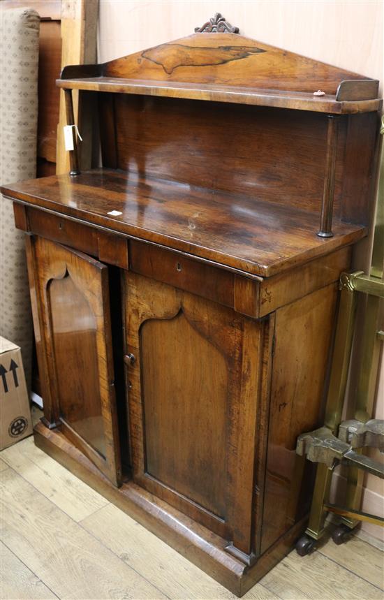 A Victorian rosewood chiffonier, W.97cm